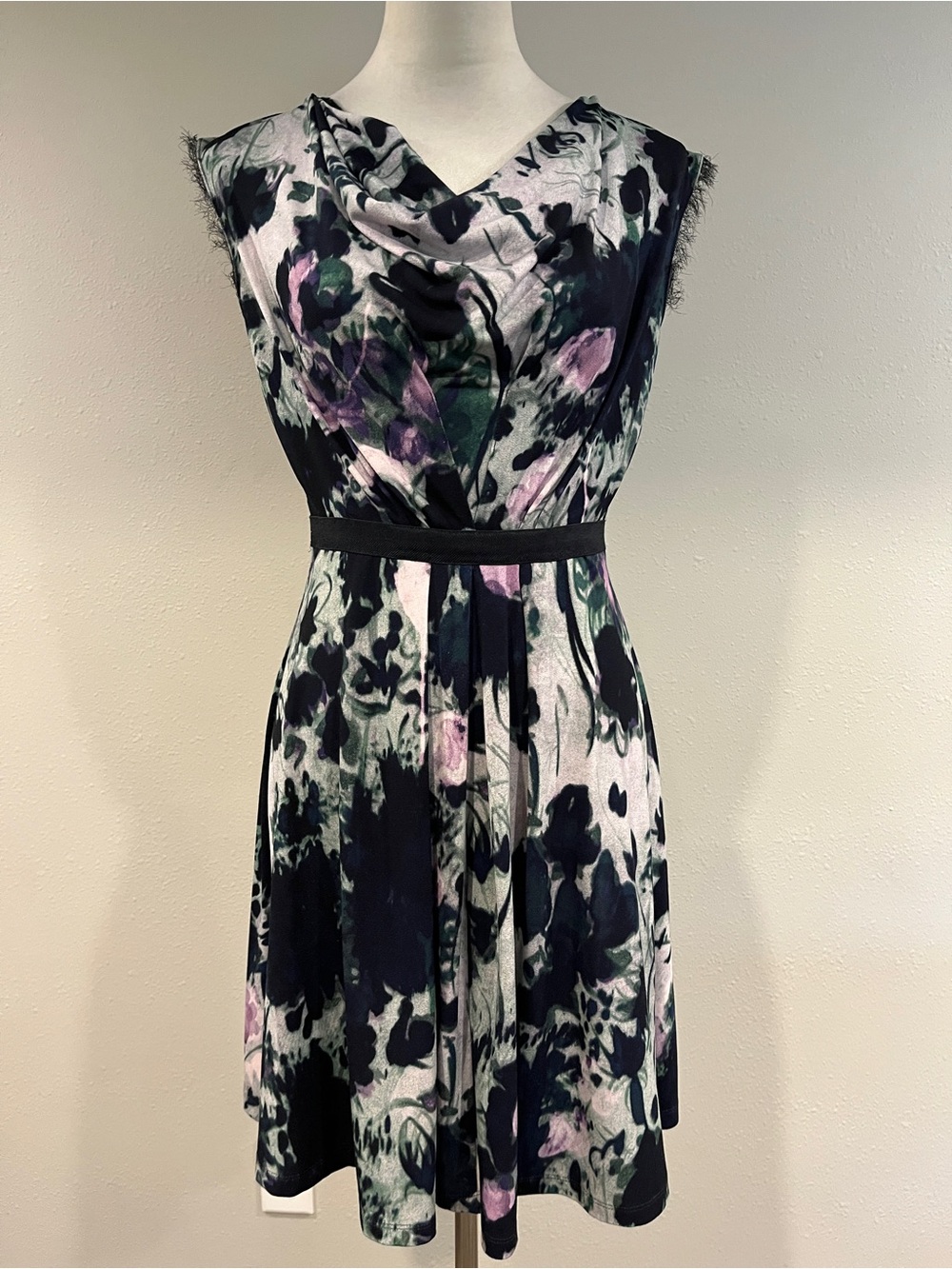 Simply Vera Floral Cowl Neck Sleeveless Dress size extra small